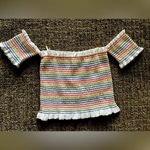 Rainbow 🌈🌈🌈 Do+Be halter crop top